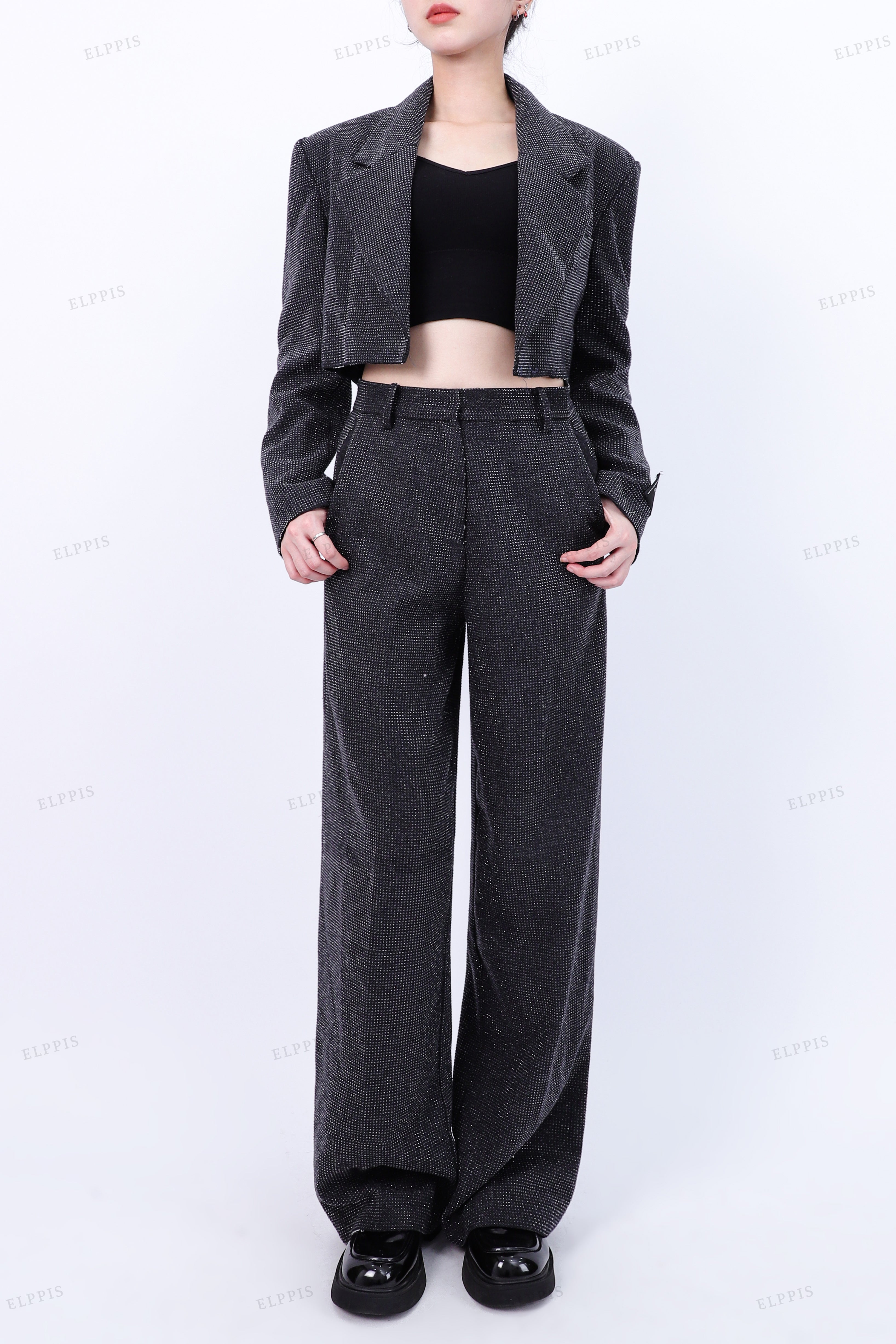 WFW039 Glitter Blazer and Pants Suit Set