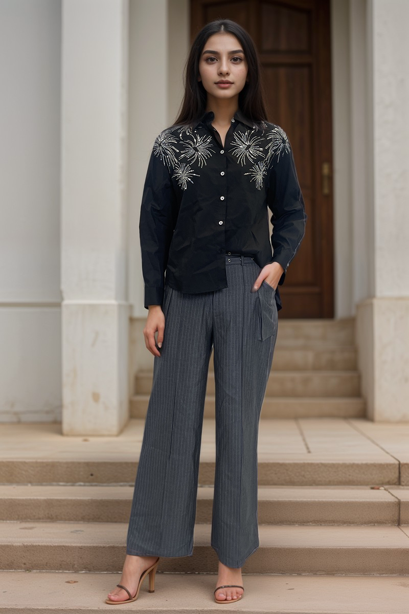 WZTA1502 Embroidery Long Sleeve Shirt