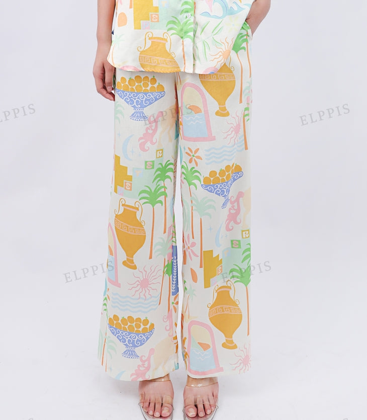 WZPA1323 Tropical Prints Long Pants