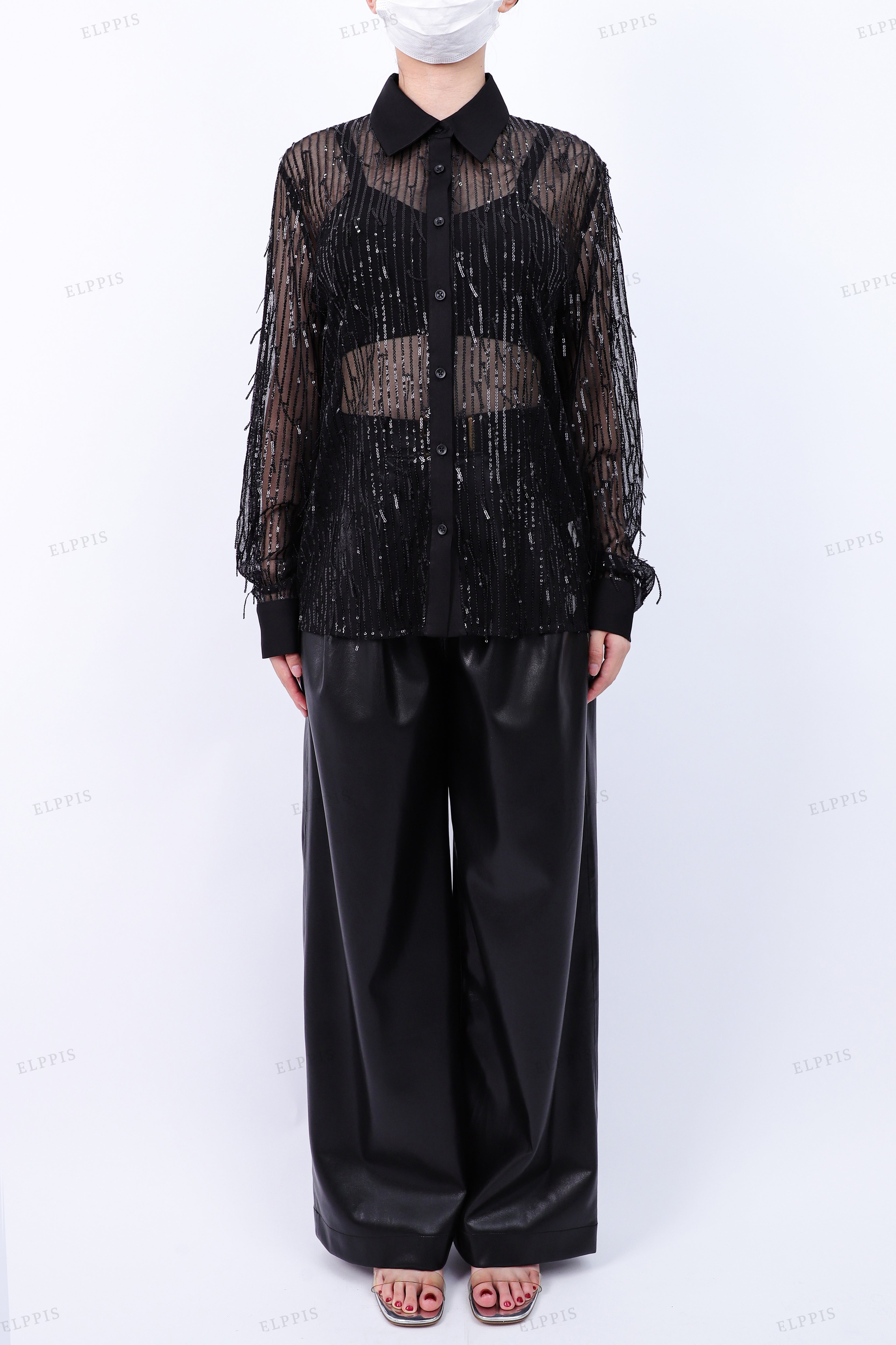 WFWT016 Sequins Blouse Shirt