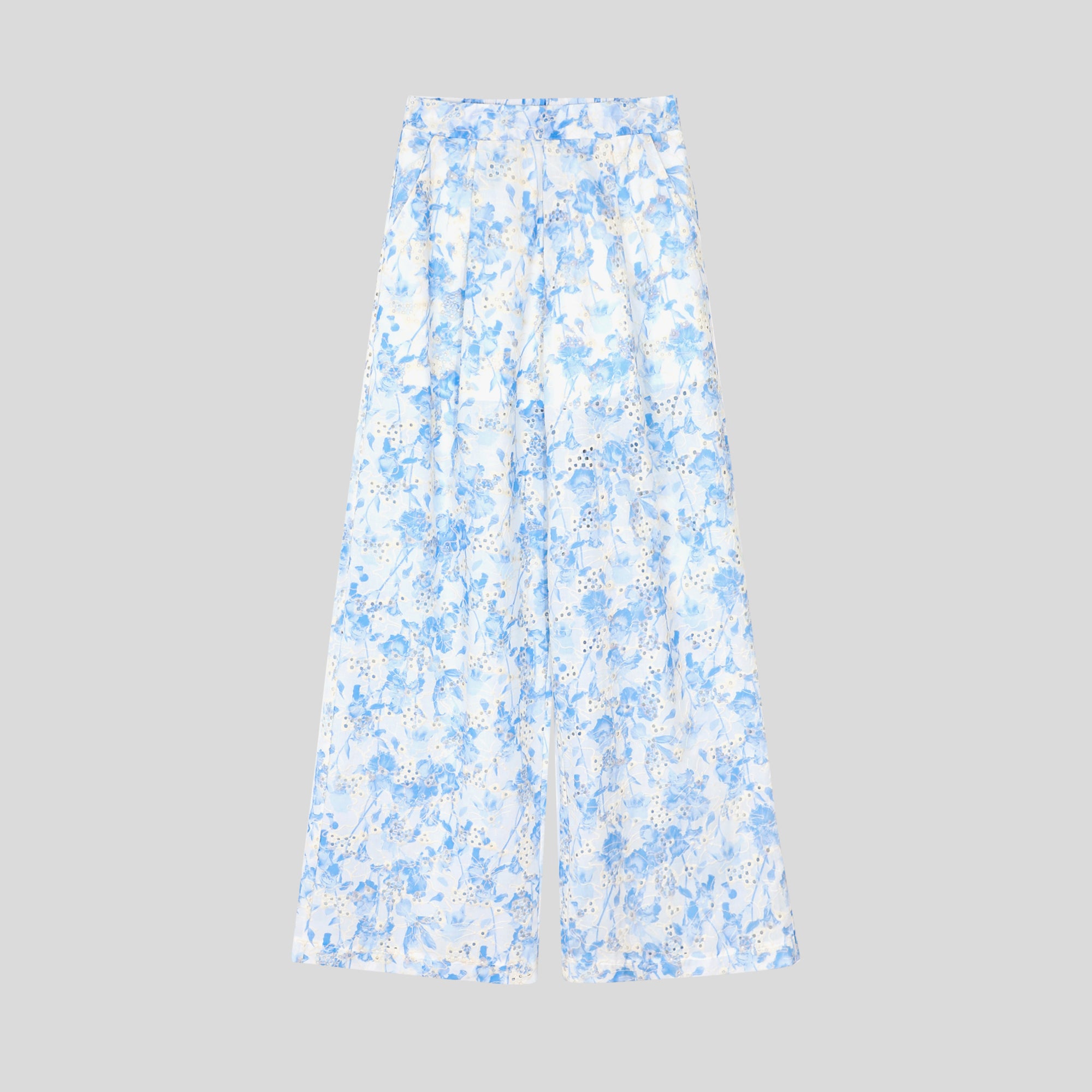 WZUA1008- Eyelet Lace Cami Crop and Pants Set