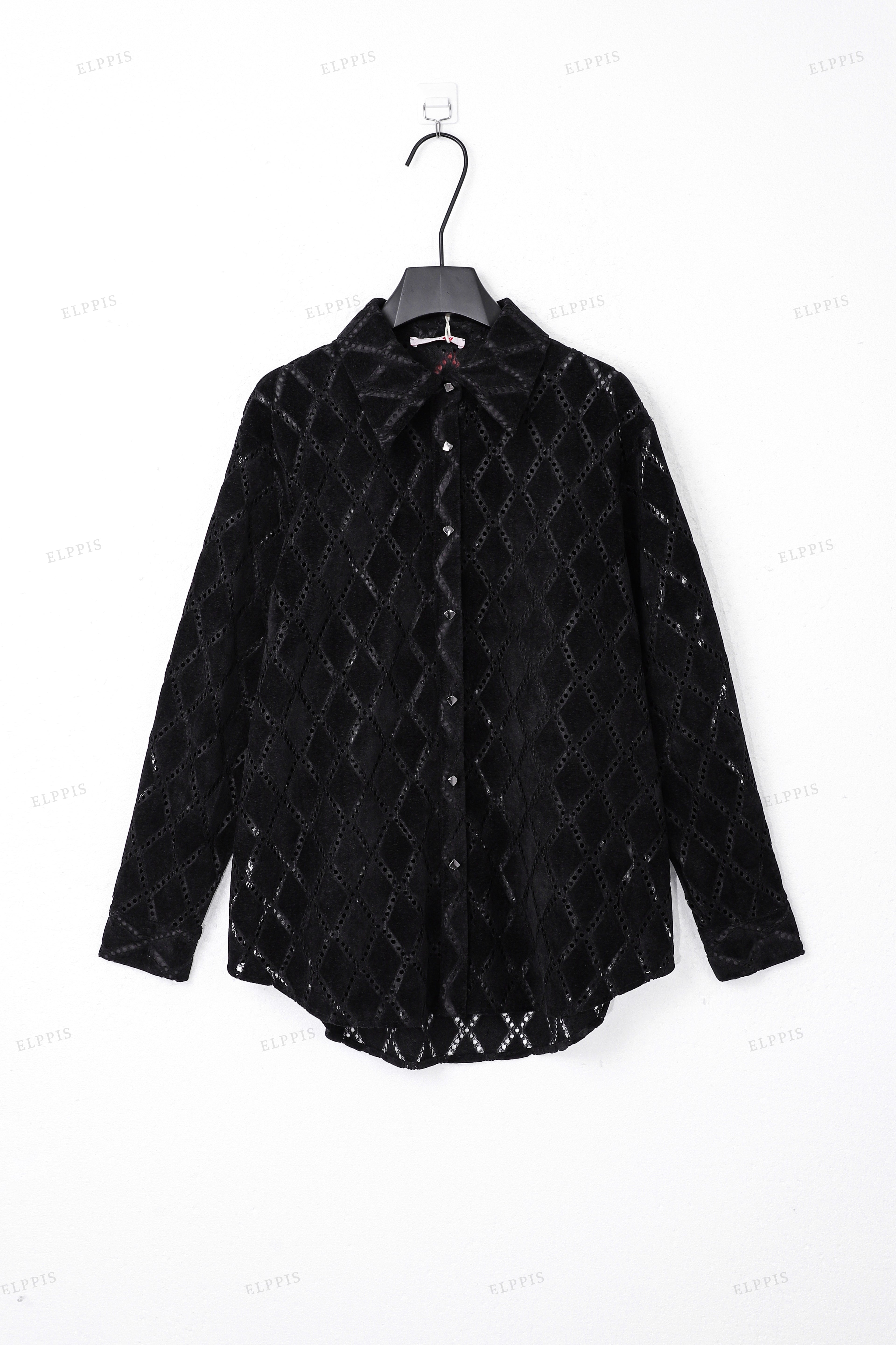 WFW019T Embroidery Sheer Shirt