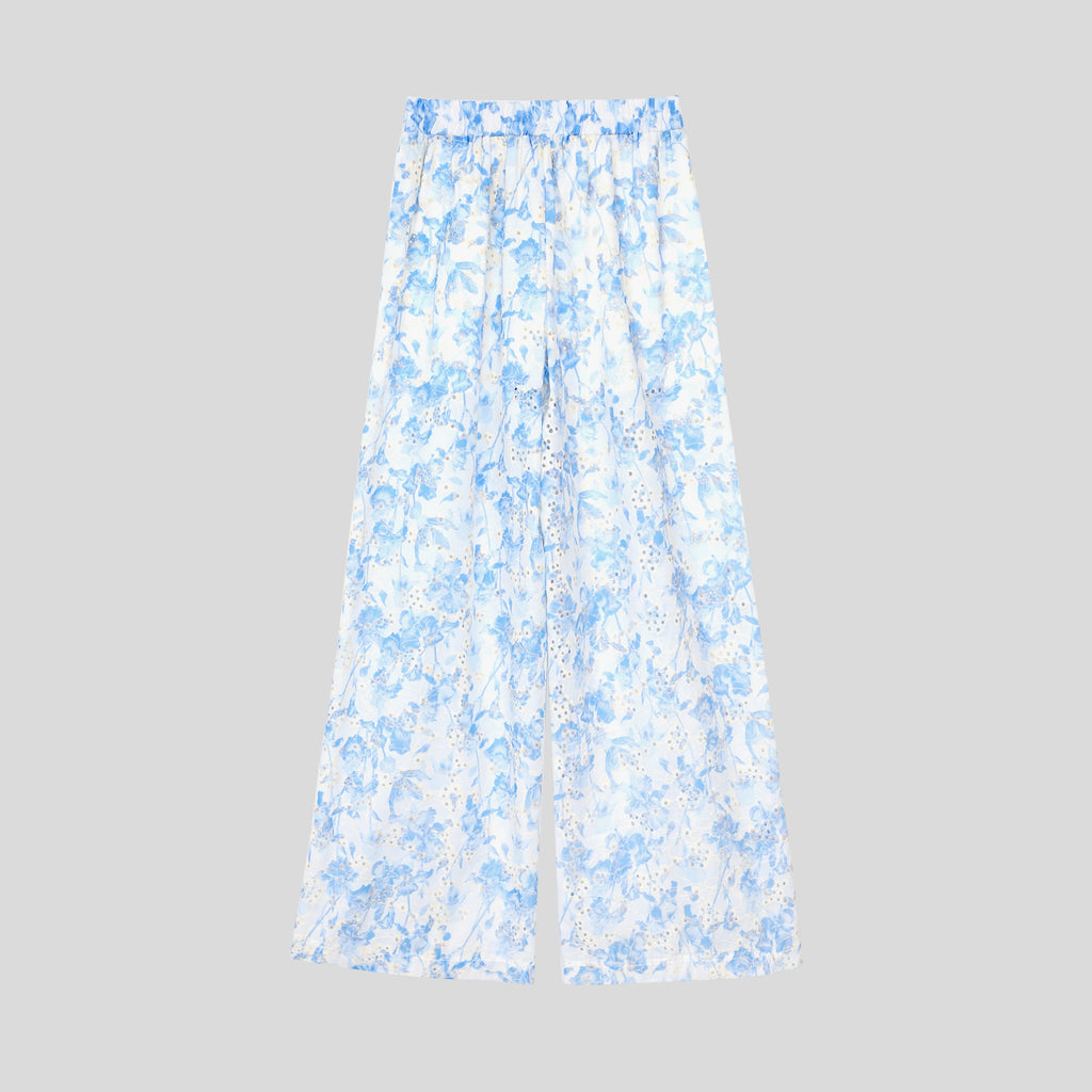 WZUA1008- Eyelet Lace Cami Crop and Pants Set