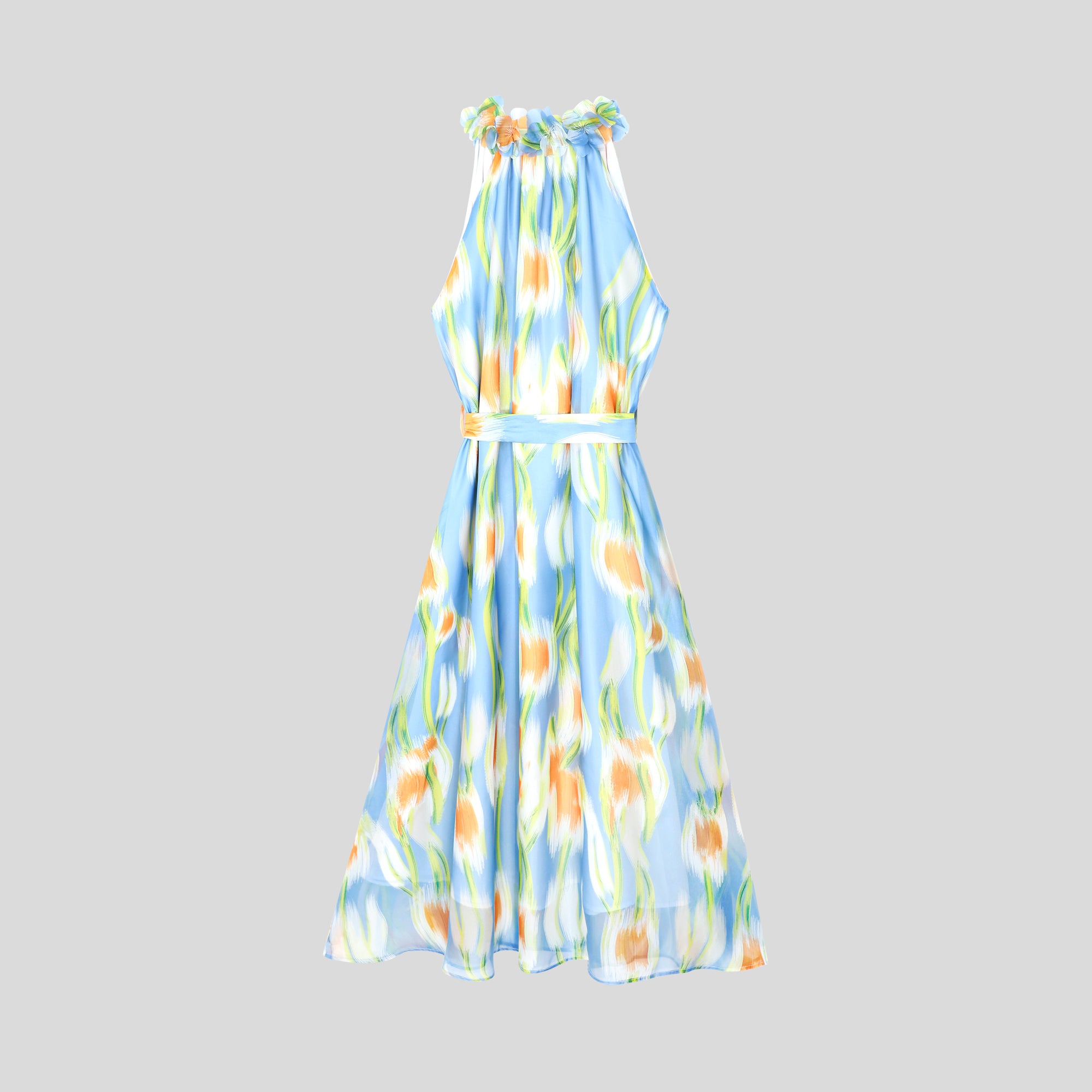 BA1080-Abstract Print Maxi Dress