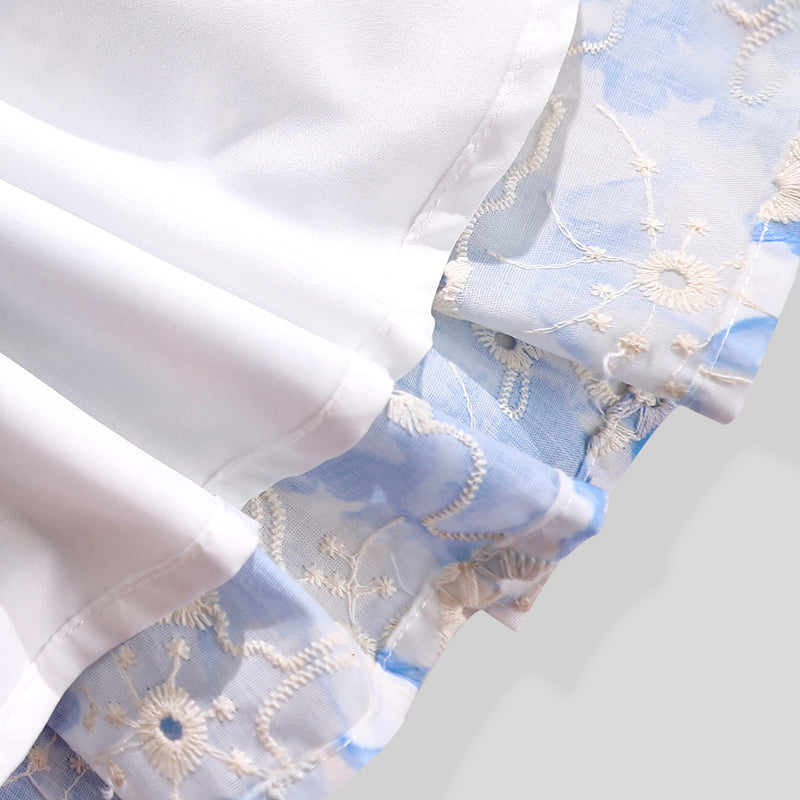WZBA1009 Eyelets Embroidery Floral Short Dress