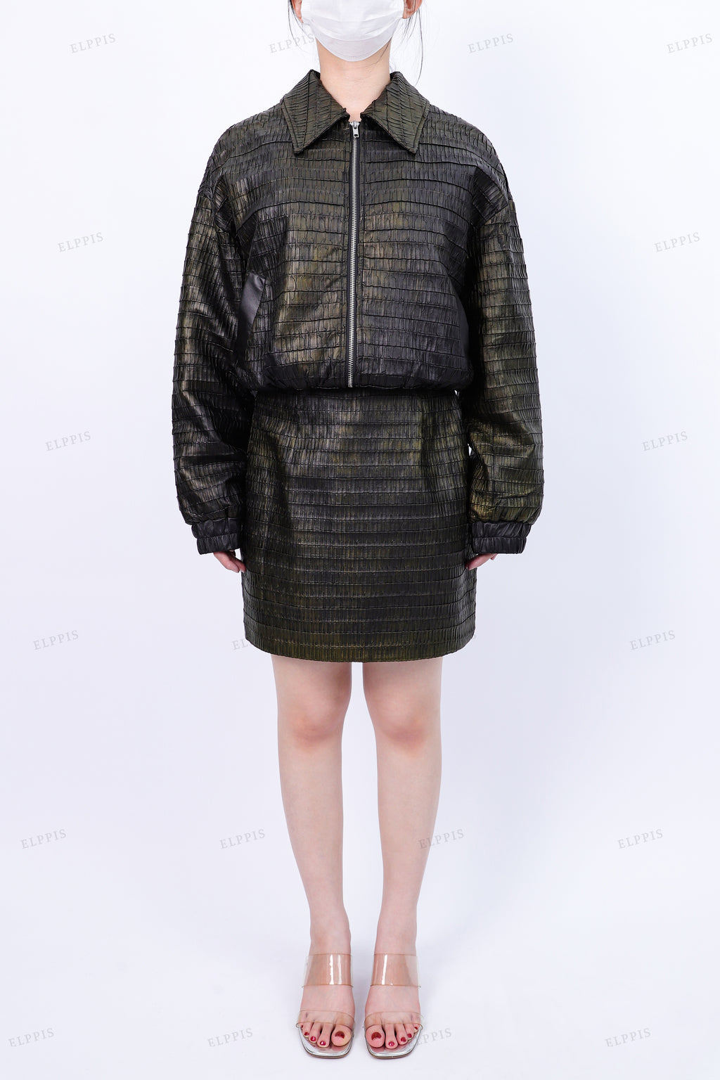 WFW034 Crop Jacket and Mini Skirt Set
