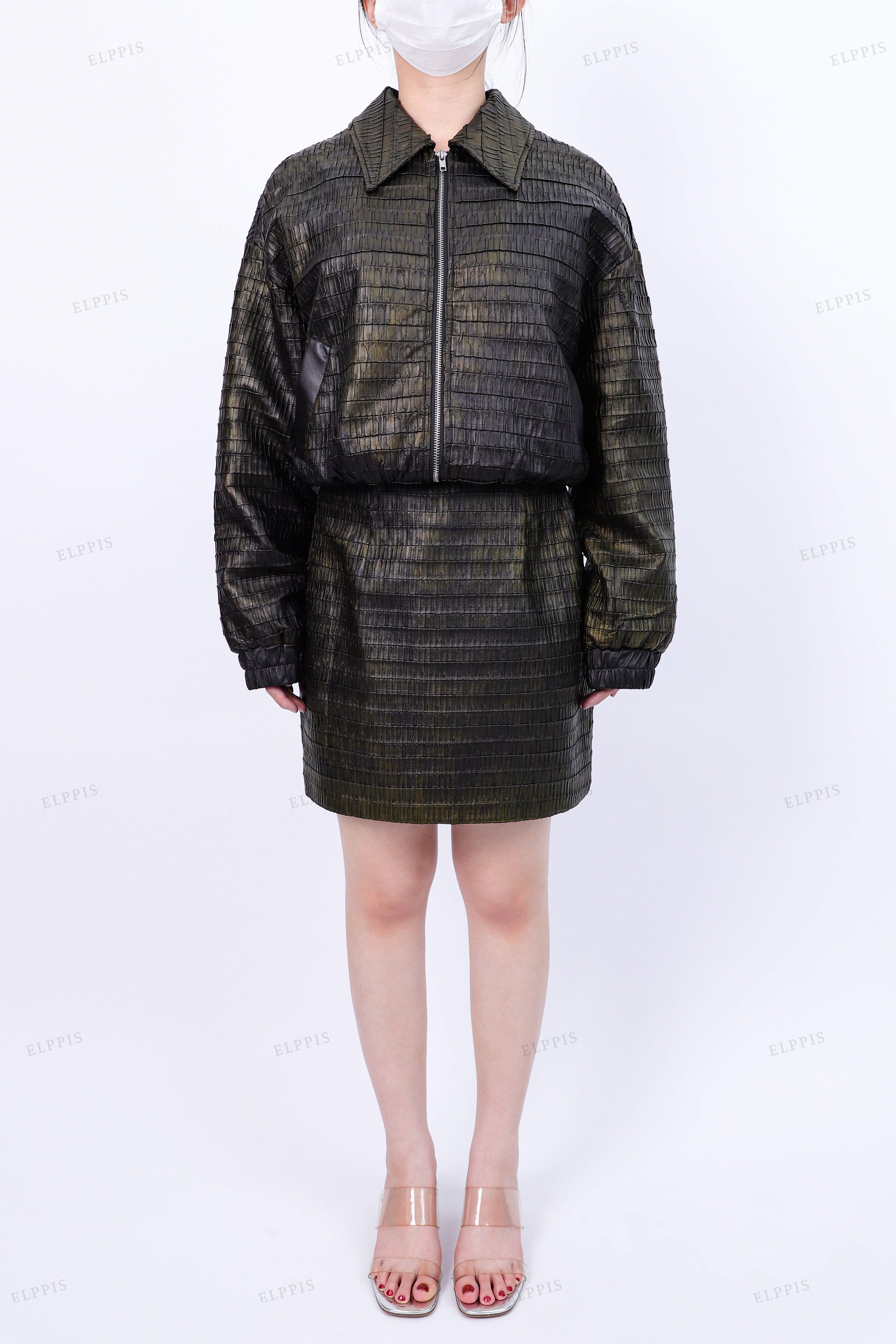 WFW034 Crop Jacket and Mini Skirt Set
