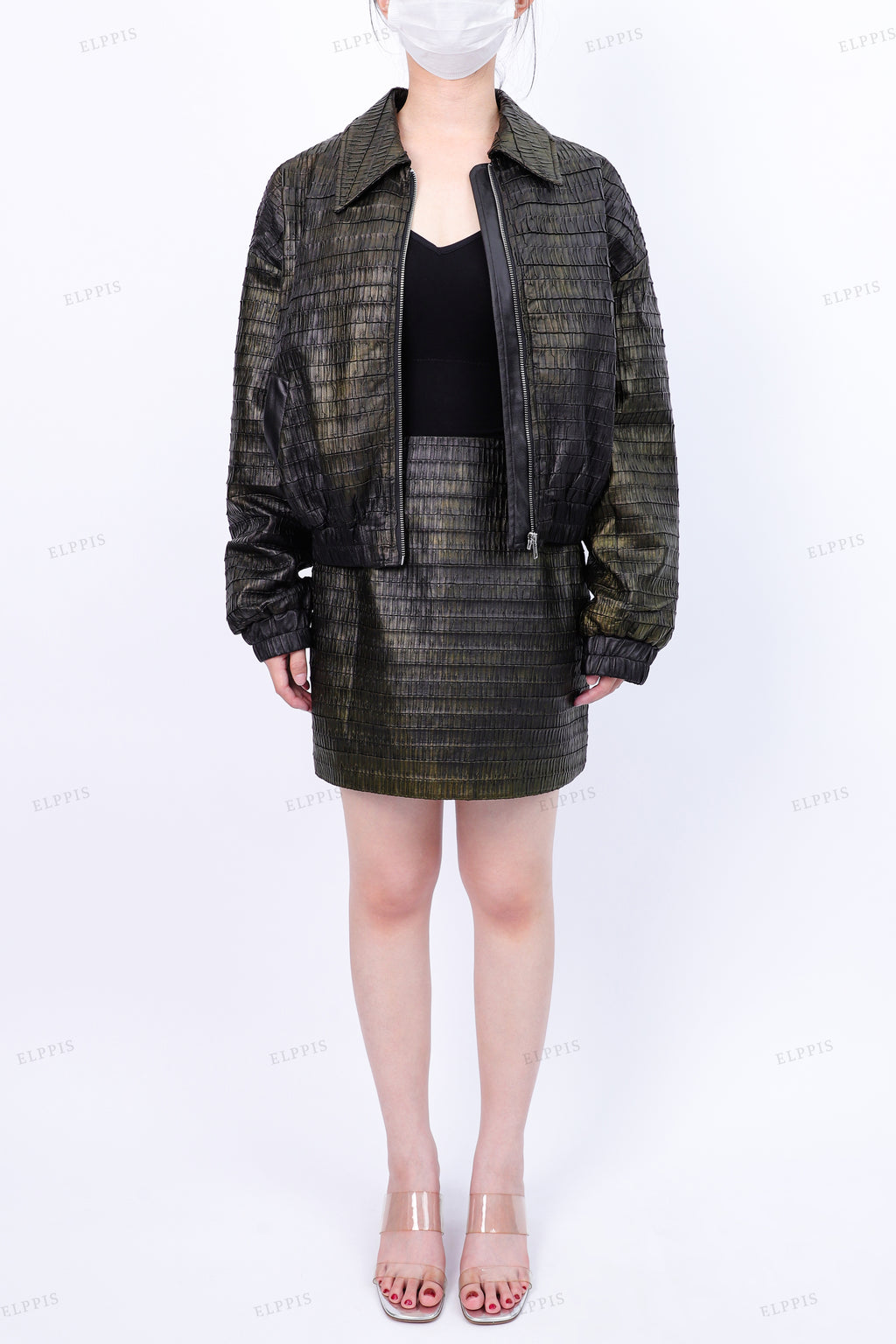 WFW034 Crop Jacket and Mini Skirt Set