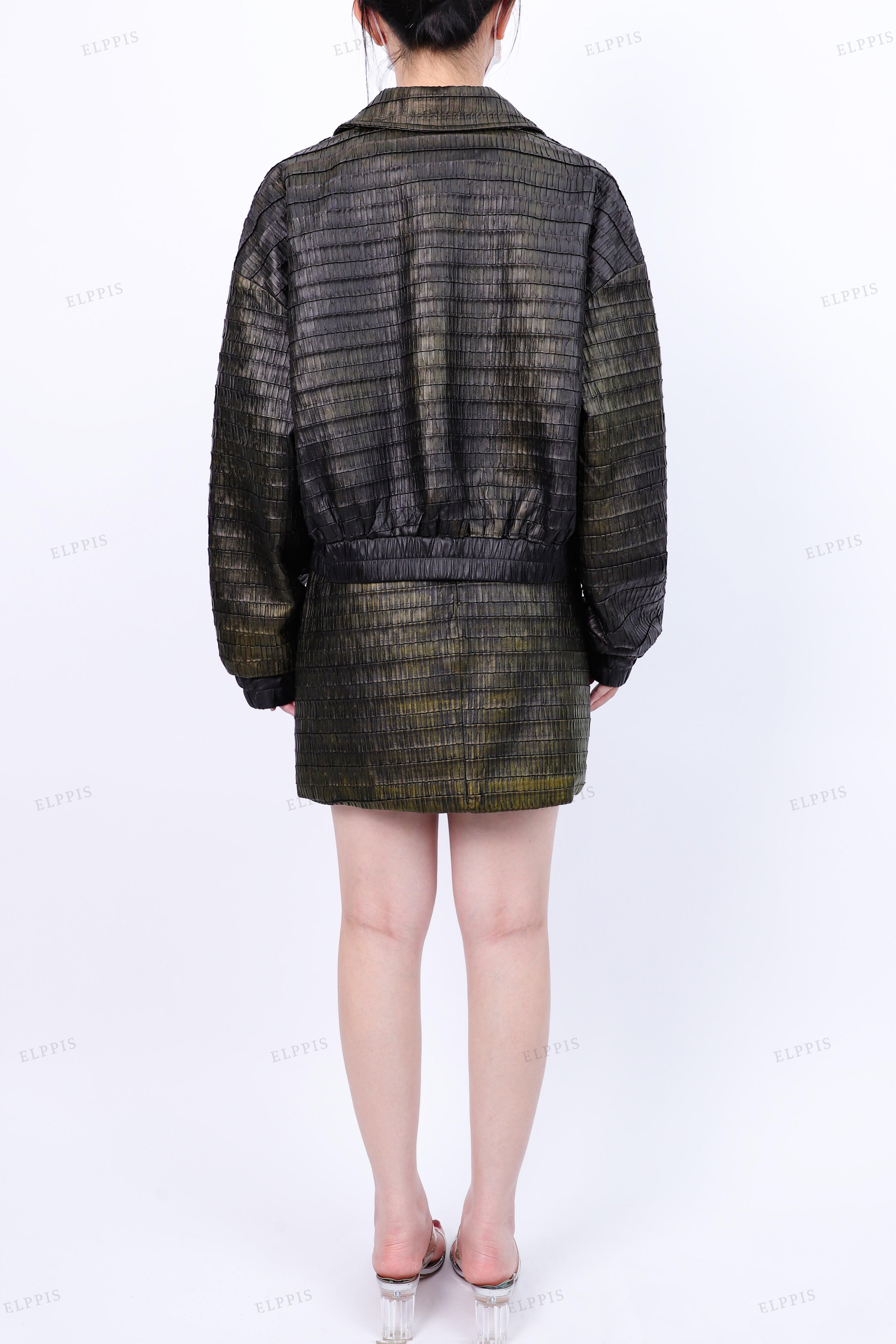 WFW034 Crop Jacket and Mini Skirt Set