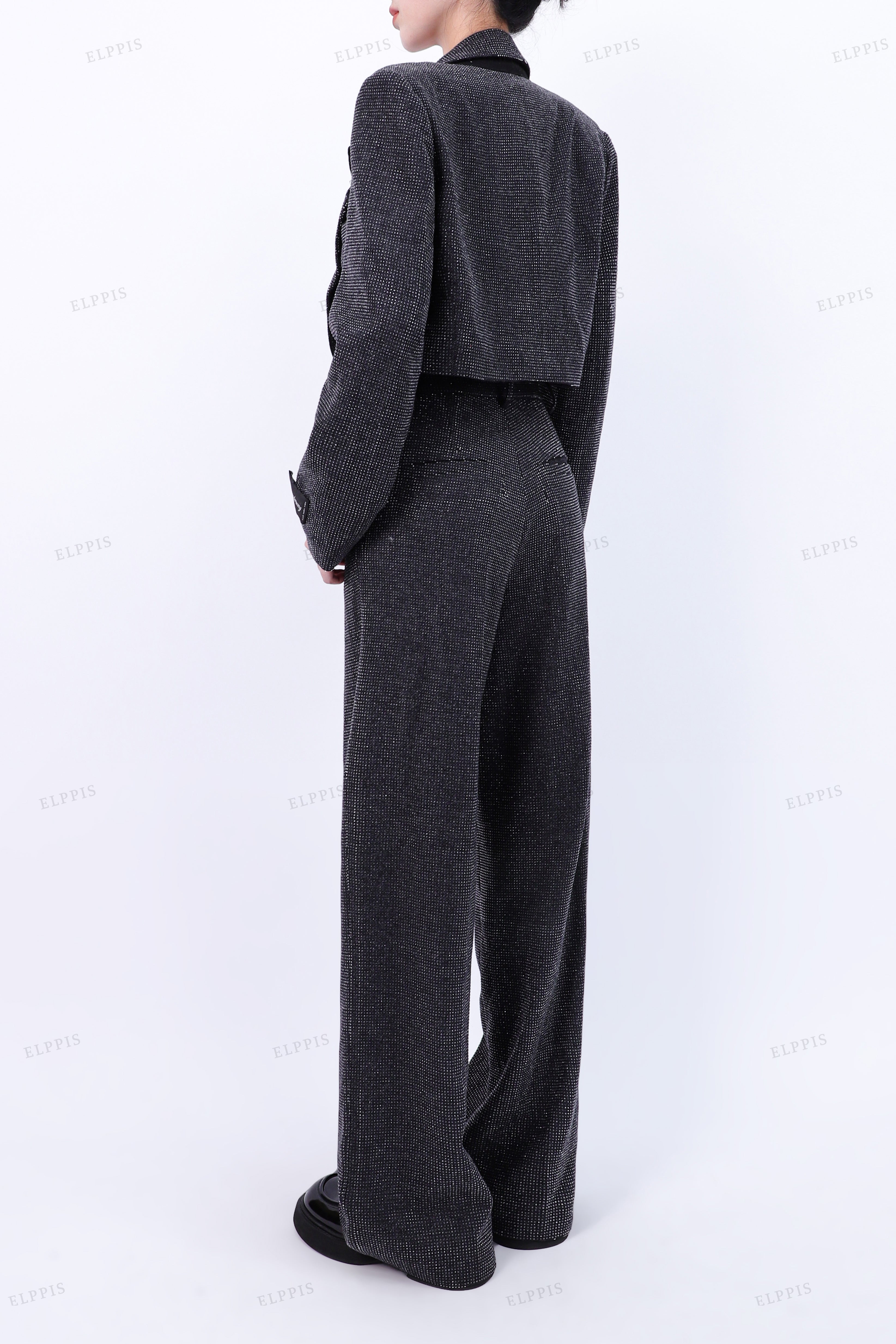 WFW039 Glitter Blazer and Pants Suit Set