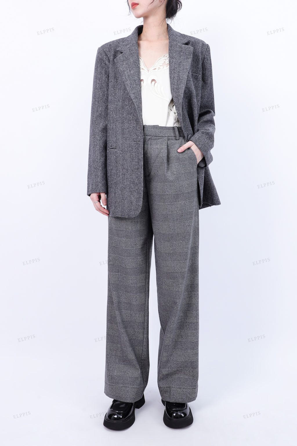 WFW040T Glitter Long Blazer Jacket Outerwear