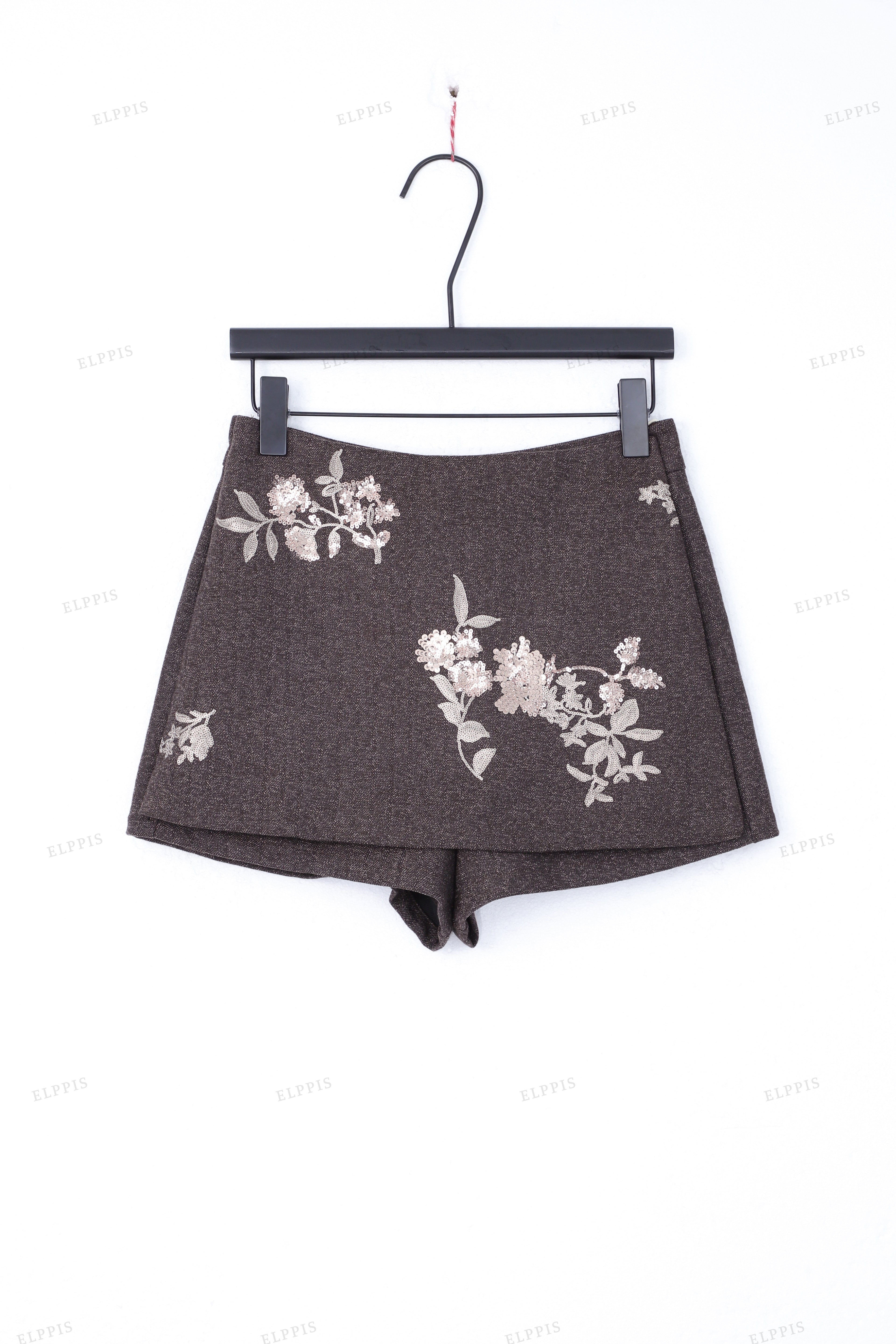 WFW046Q Sequins Embroidery Shorts Skirt