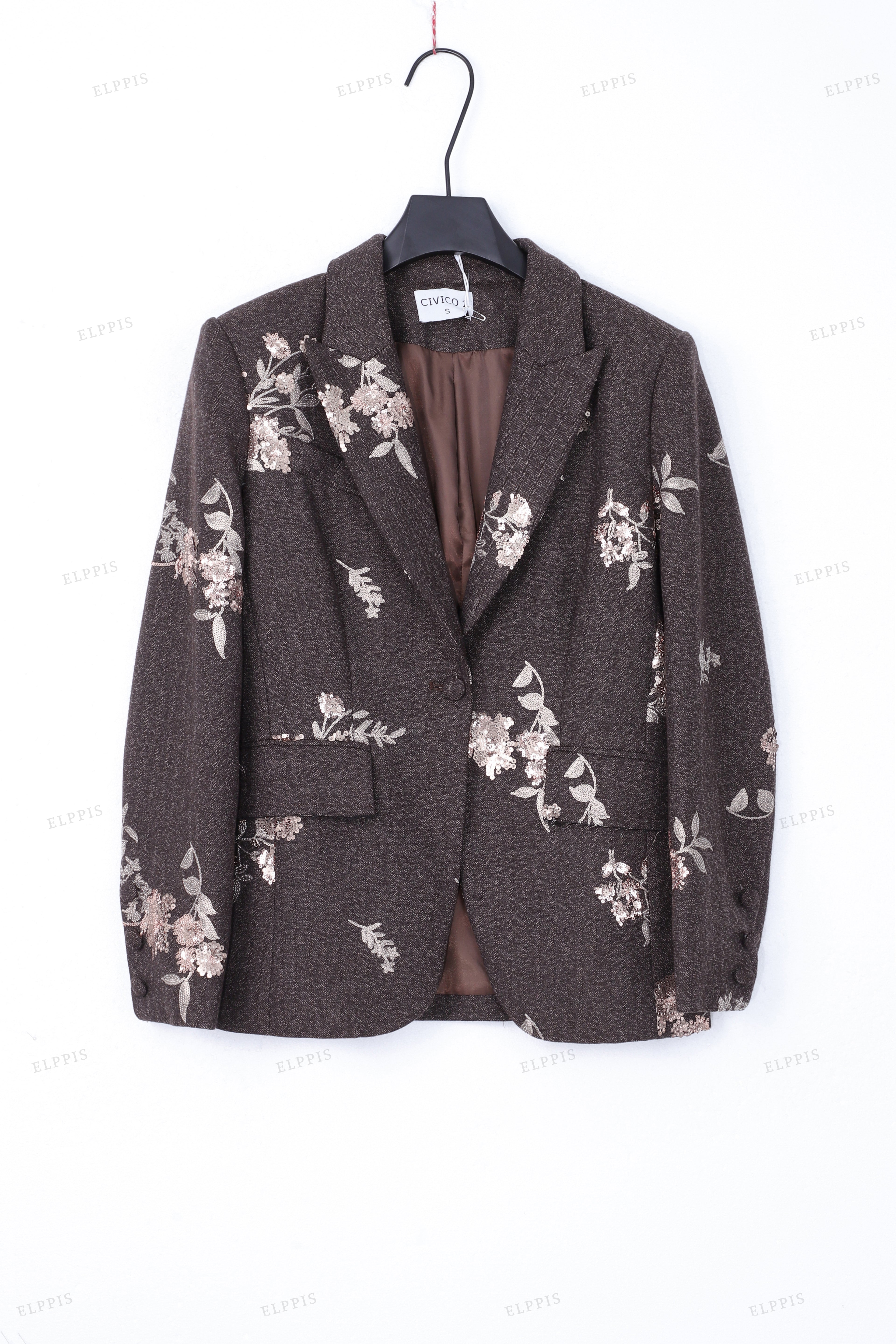 WFW046T Sequins Embroidery Blazer Outerwear