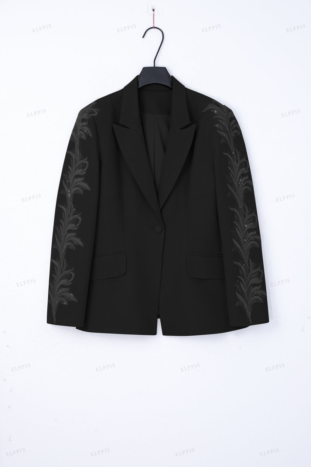 WFW064 Sequins Embroidery Blazer and Shorts Set