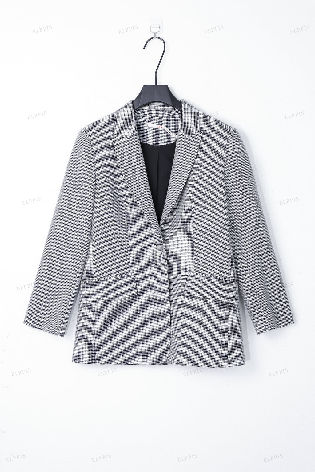 WFW065T Houndstooth Long Blazer Jacket