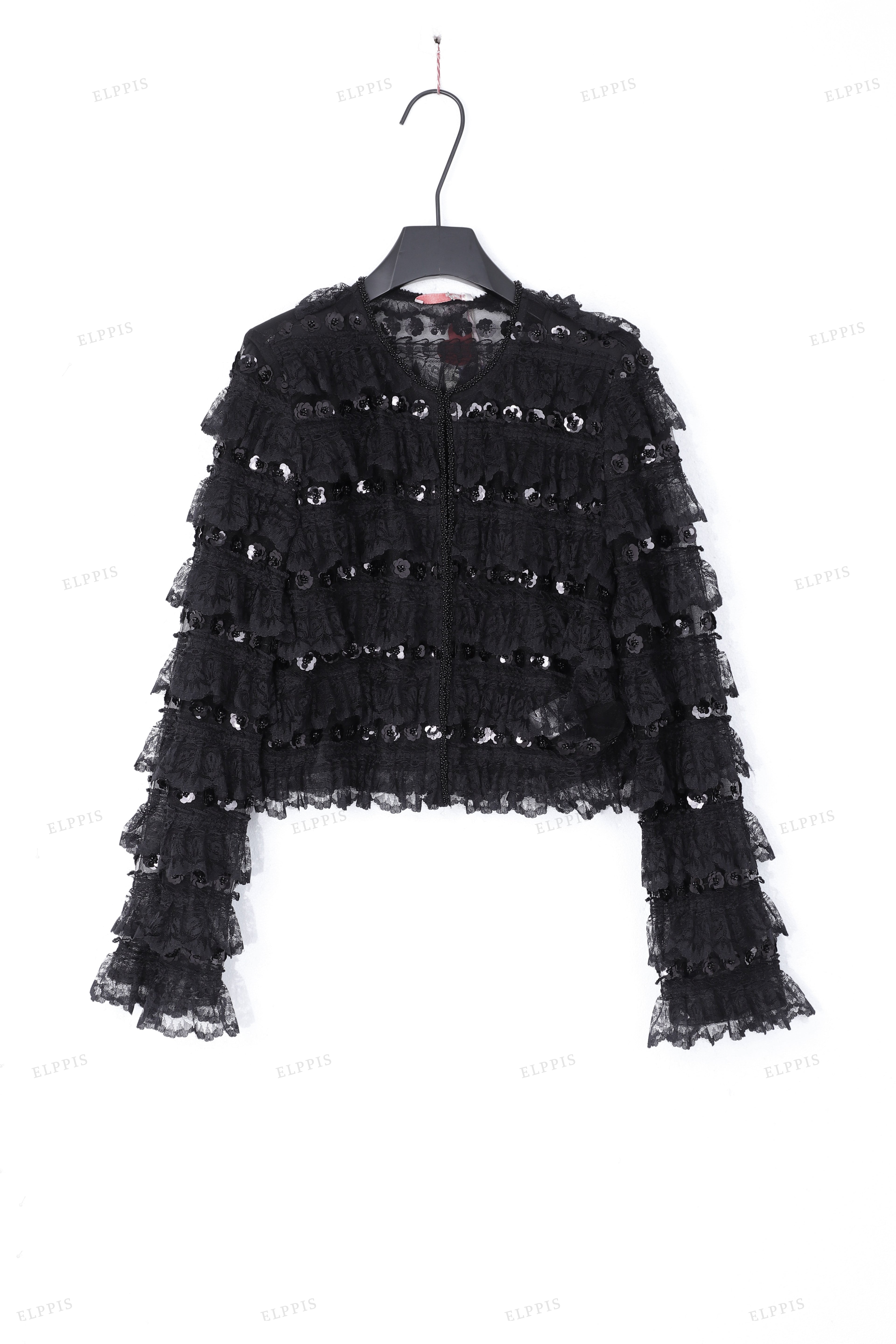 WFW068 Lace Sheer Jacket and Skirt Set