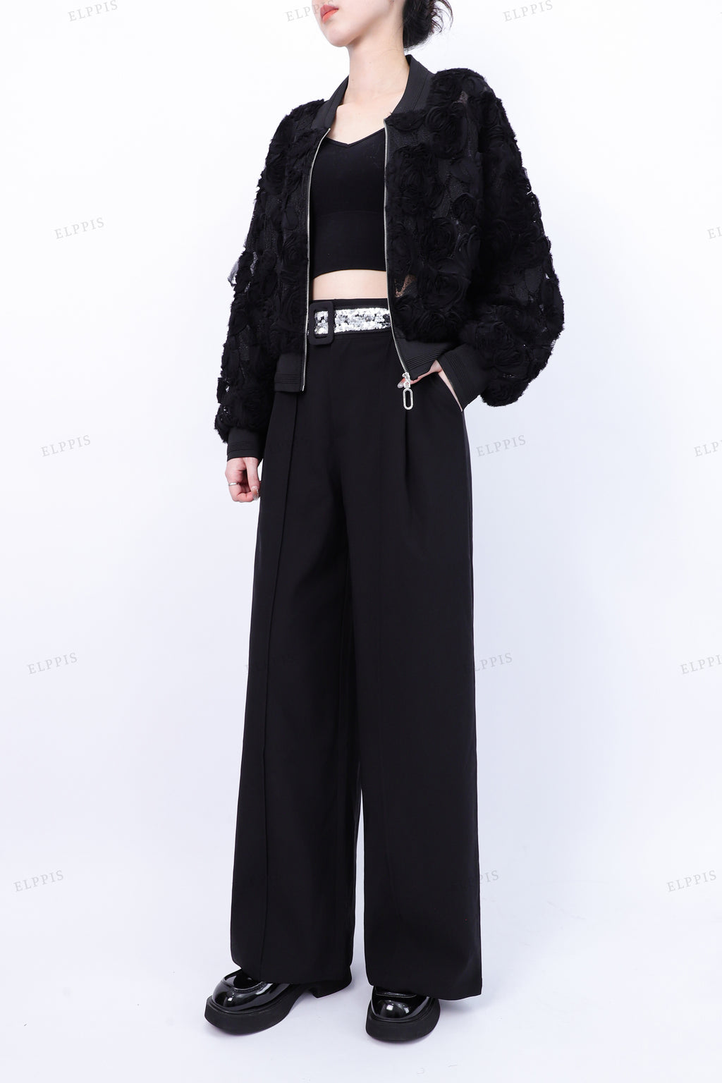 WFW071C 3D Roses Bomber Jacket
