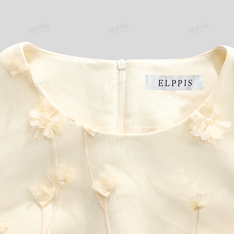 WZBA1417 3D Flowers Sleeveless Short Dress