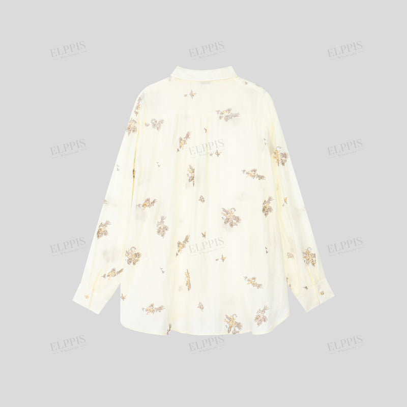 WZUA1242 Embroidered Shirt and Shorts Set