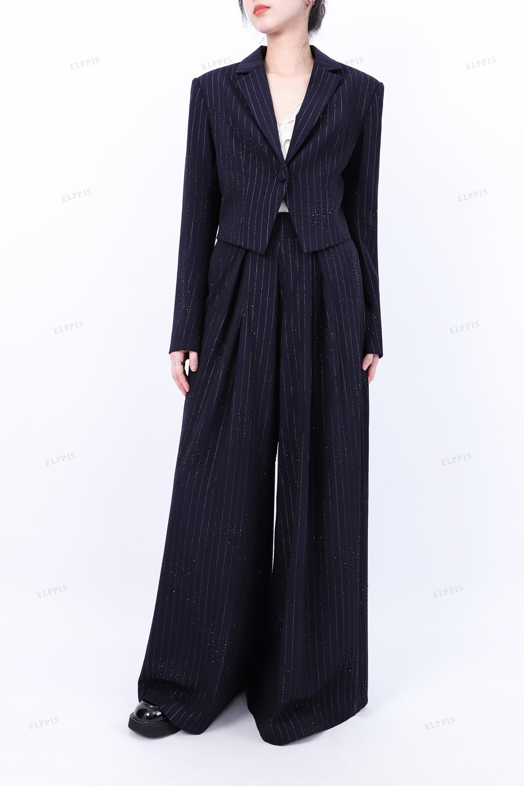 WFW110 Stripes Blazer and Pants Suit Set