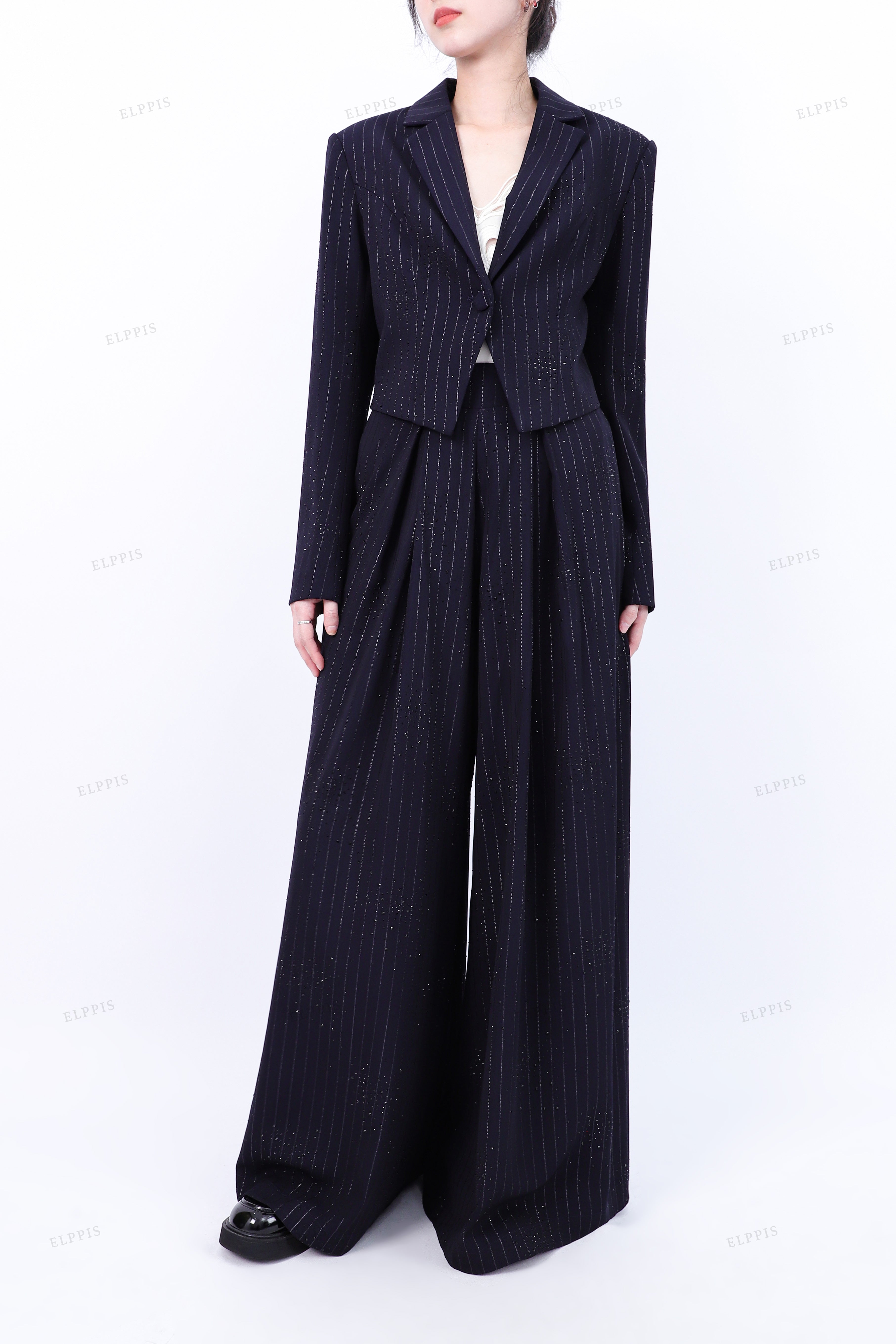 WFW110 Stripes Blazer and Pants Suit Set