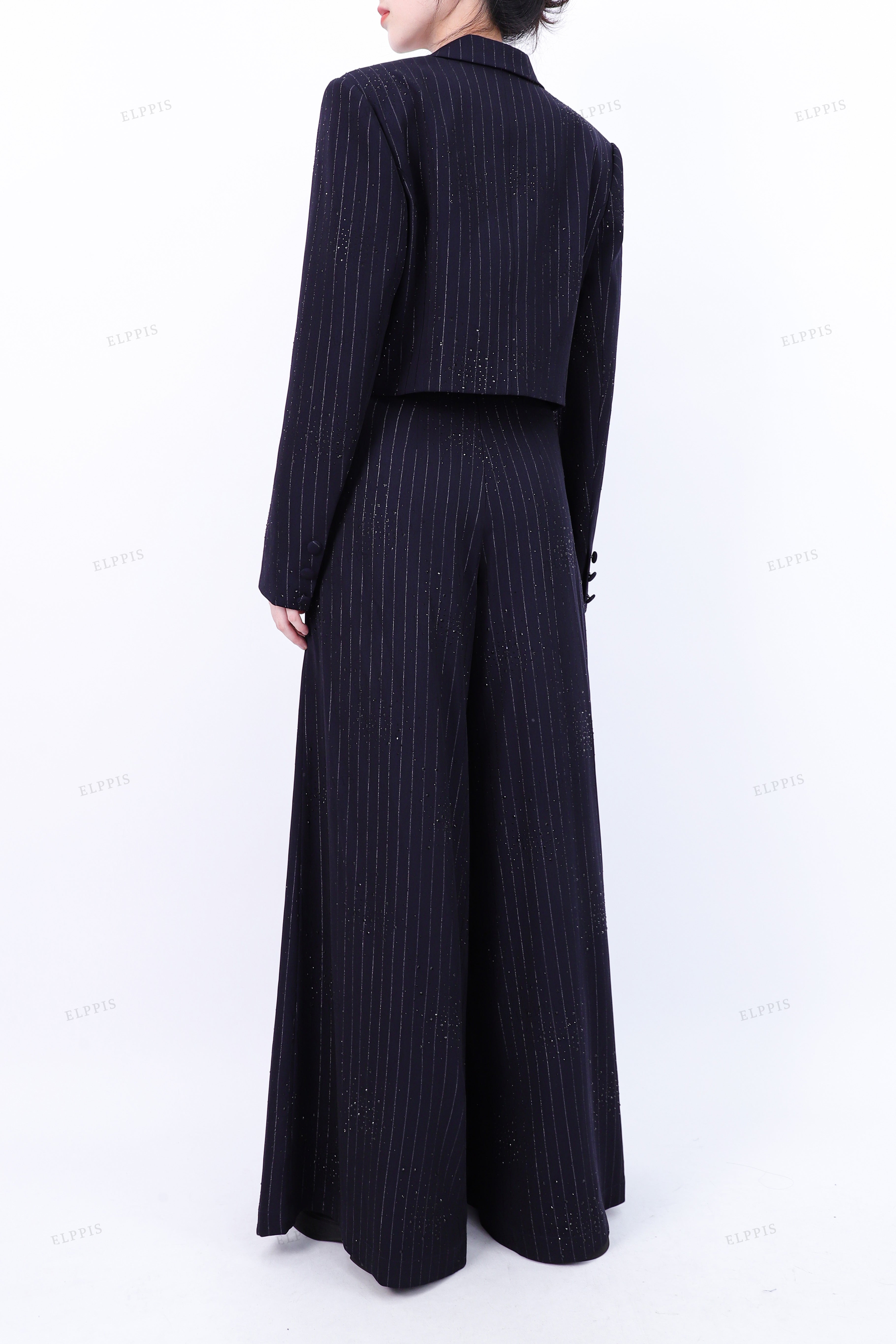 WFW110 Stripes Blazer and Pants Suit Set