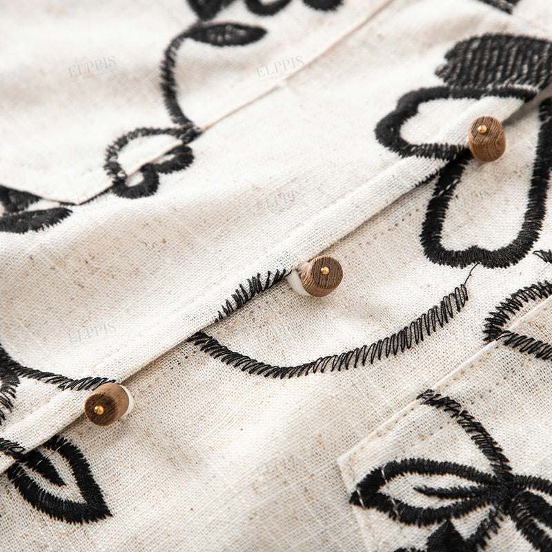 WZTA1179 Floral Embroidered Sleeveless Shirt