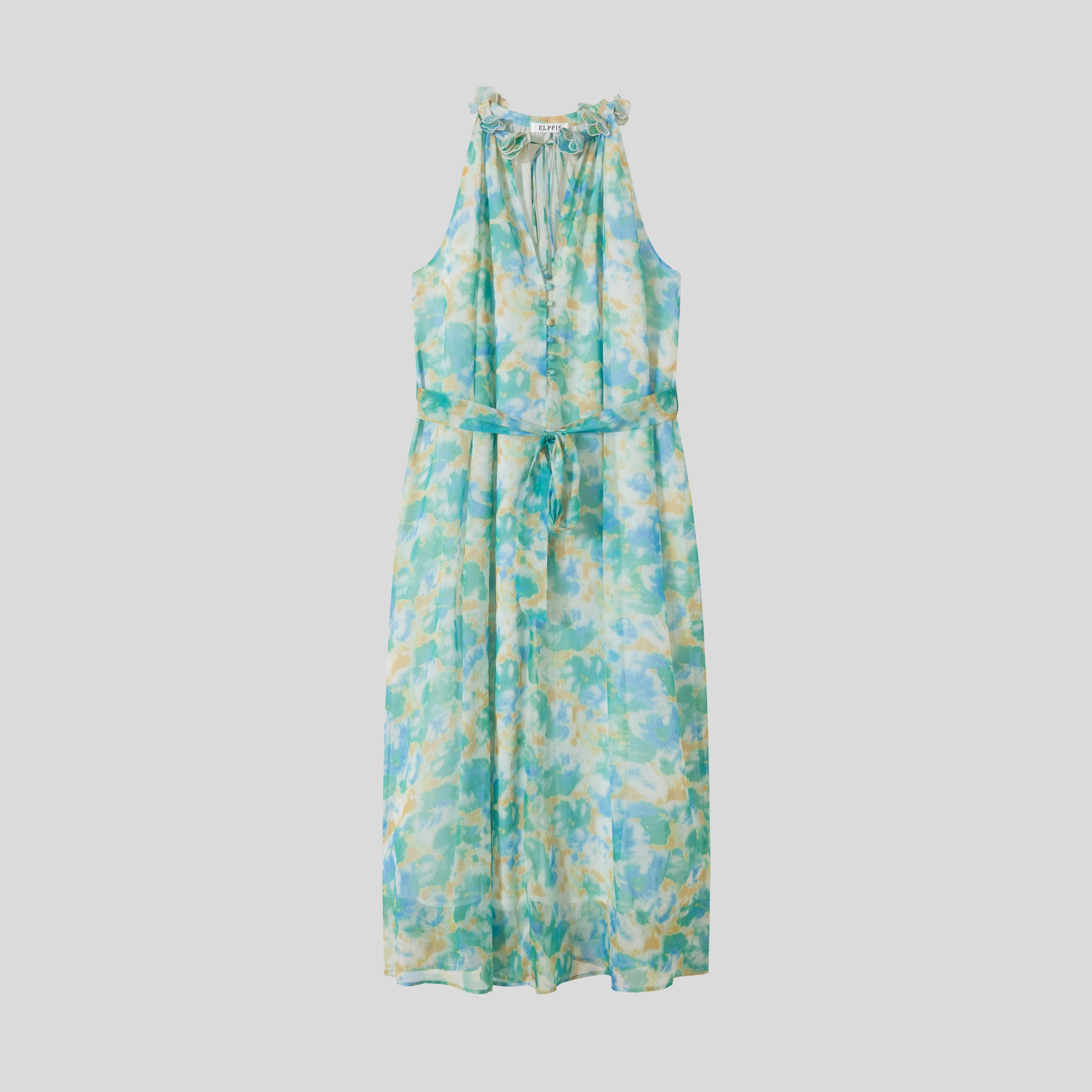 WZBA1082-Watercolor Print Maxi Dress