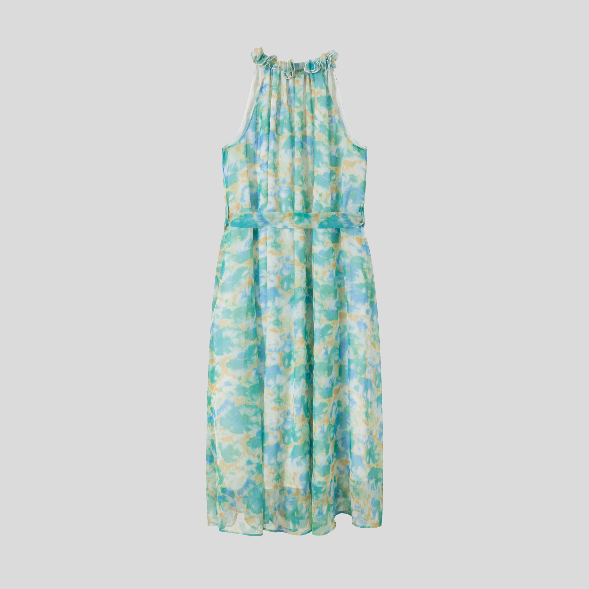 BA1082-Watercolor Print Maxi Dress