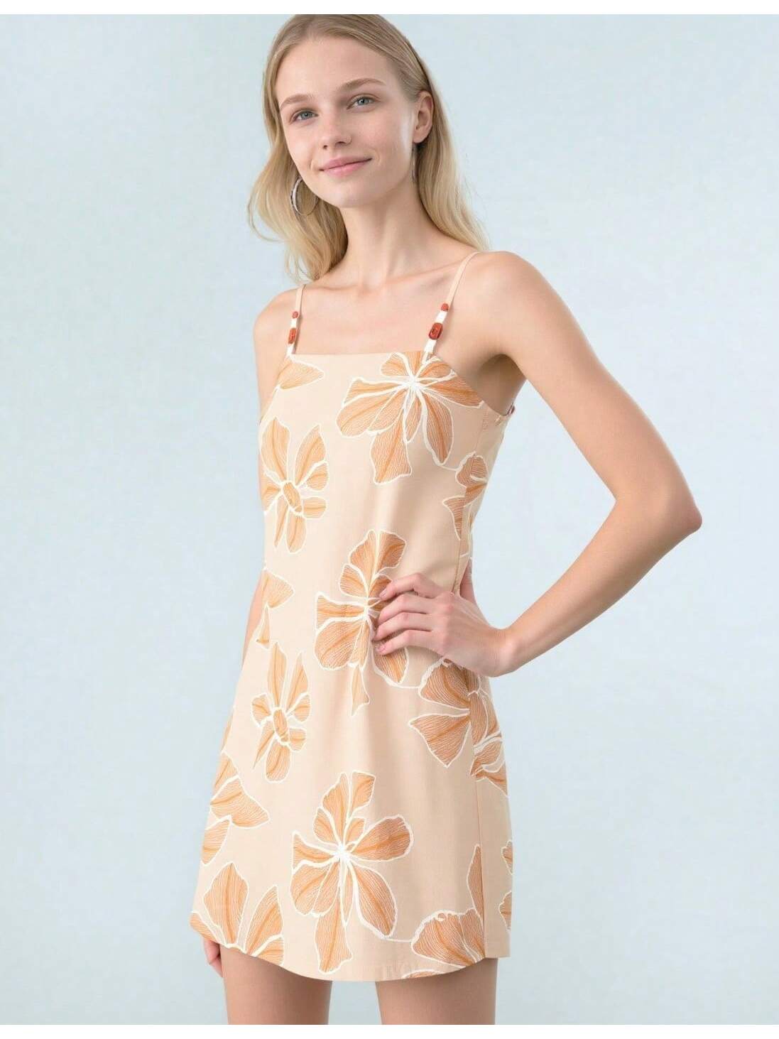 BA1033- Embroidered Floral Mini Slip Dress