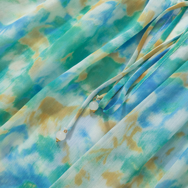WZBA1197 Tie Dye Sleeveless Long Dress