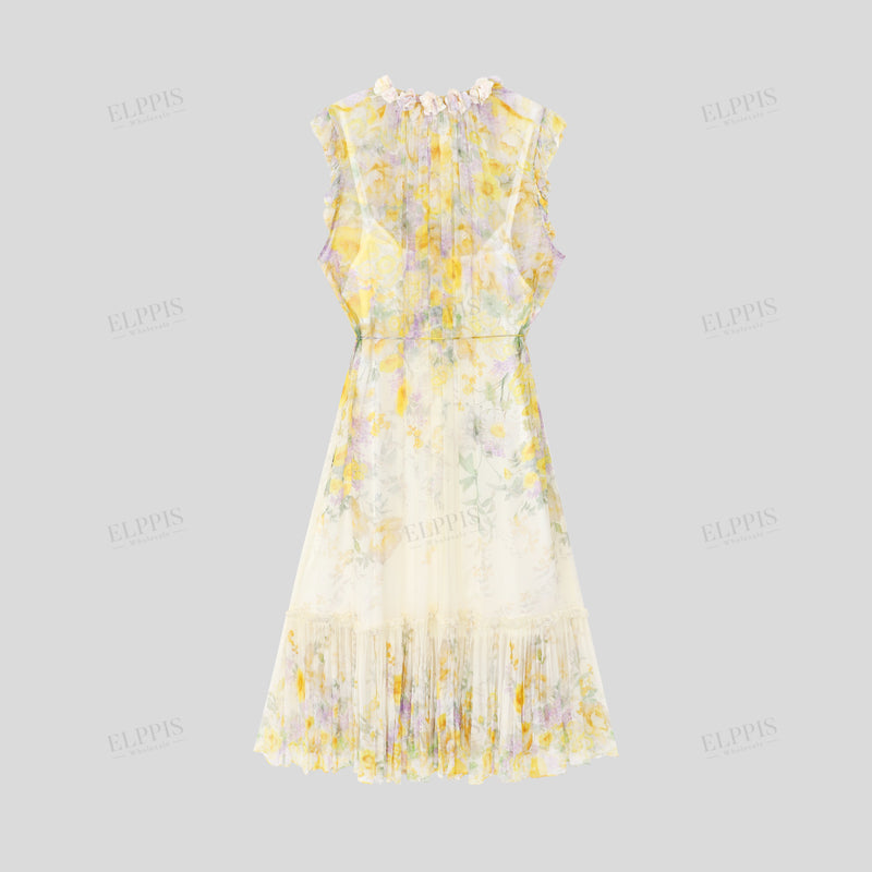 WZBA1077 Chiffon Floral Long Dress