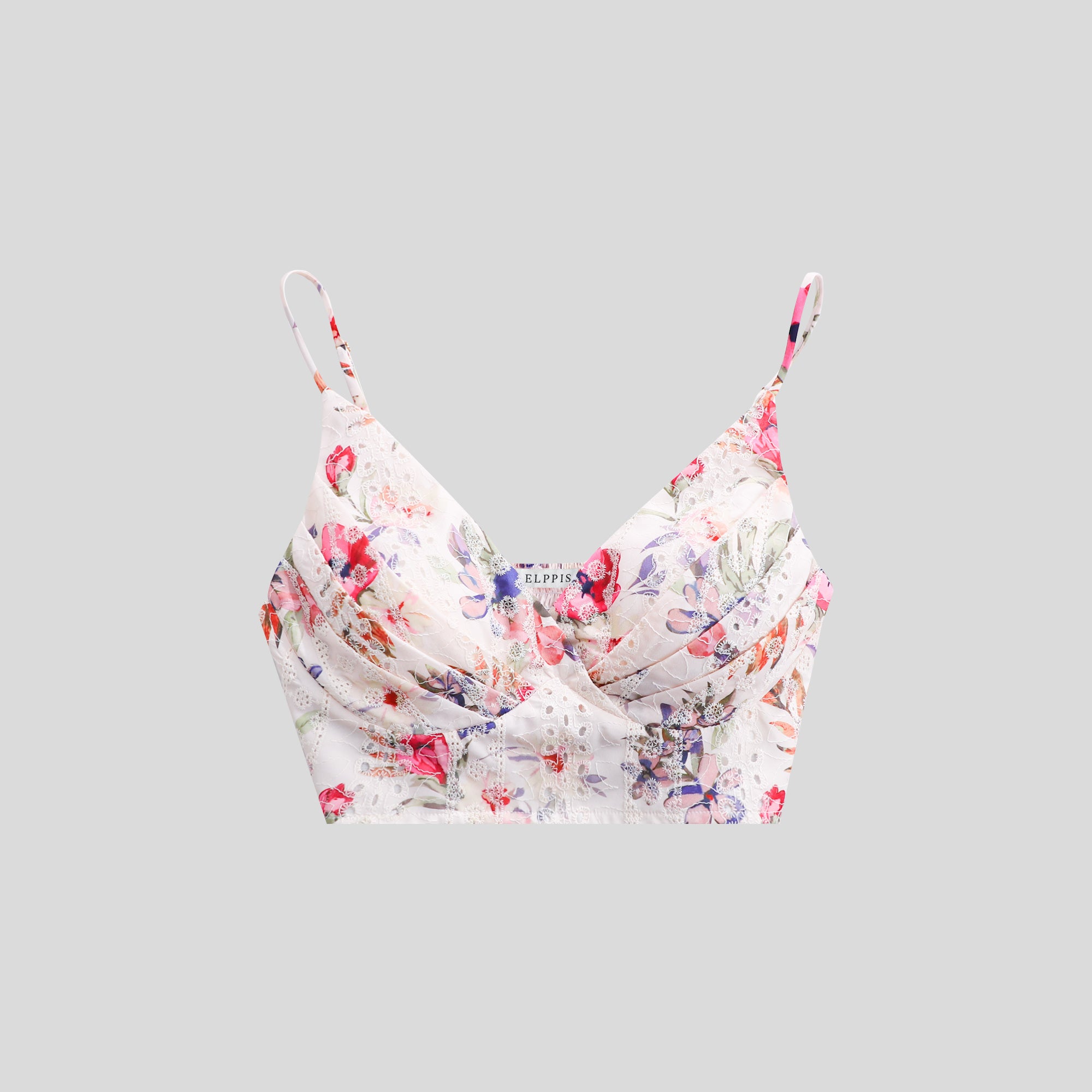 UA1026-Floral Eyelet Two-Piece Shorts Set