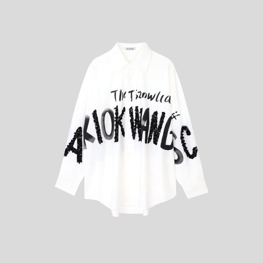 WZTA1098-Oversized Button-Up Shirt