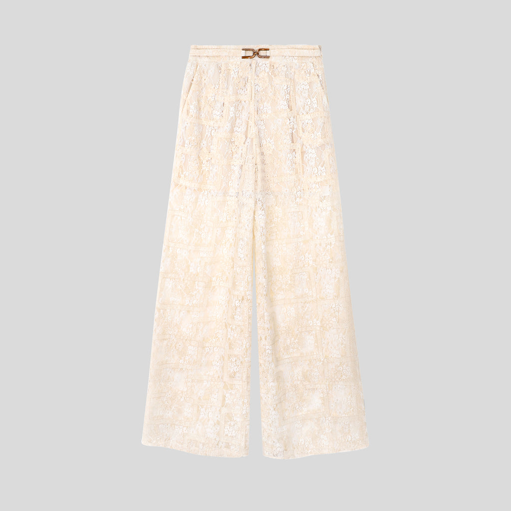 WZUA1037-Sheer Lace Two-Piece Pants Set