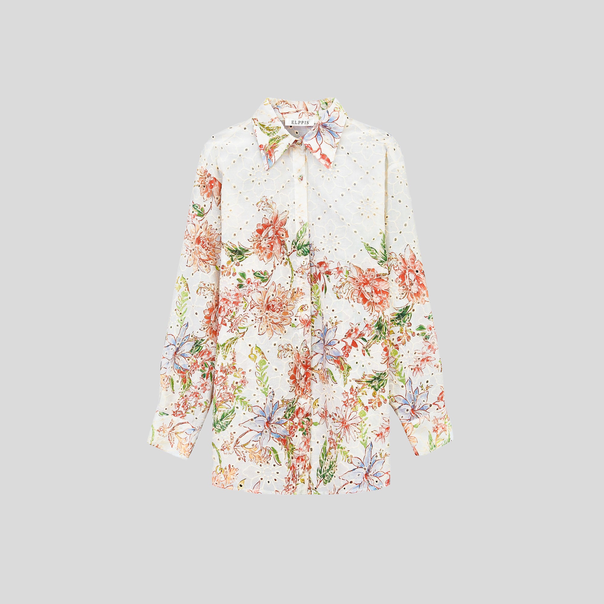 UA1020-Floral Eyelet Two-Piece Shorts Set