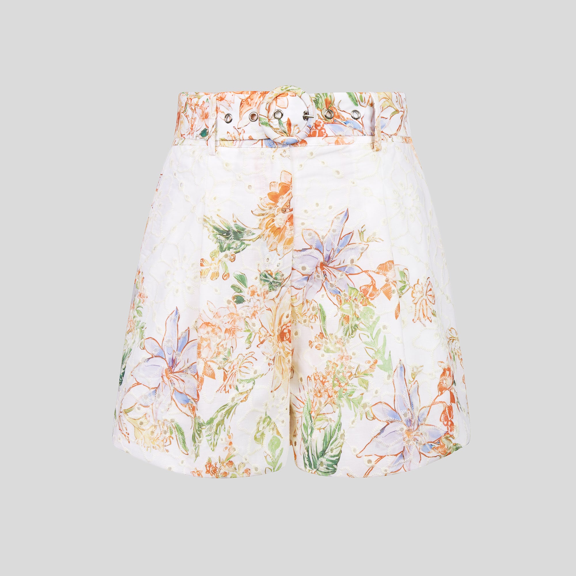 UA1020-Floral Eyelet Two-Piece Shorts Set