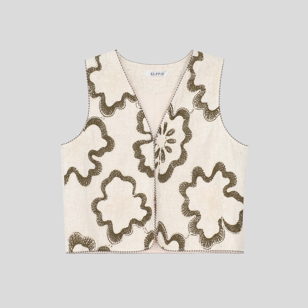 WZUA1114T Floral Embroidered Vest