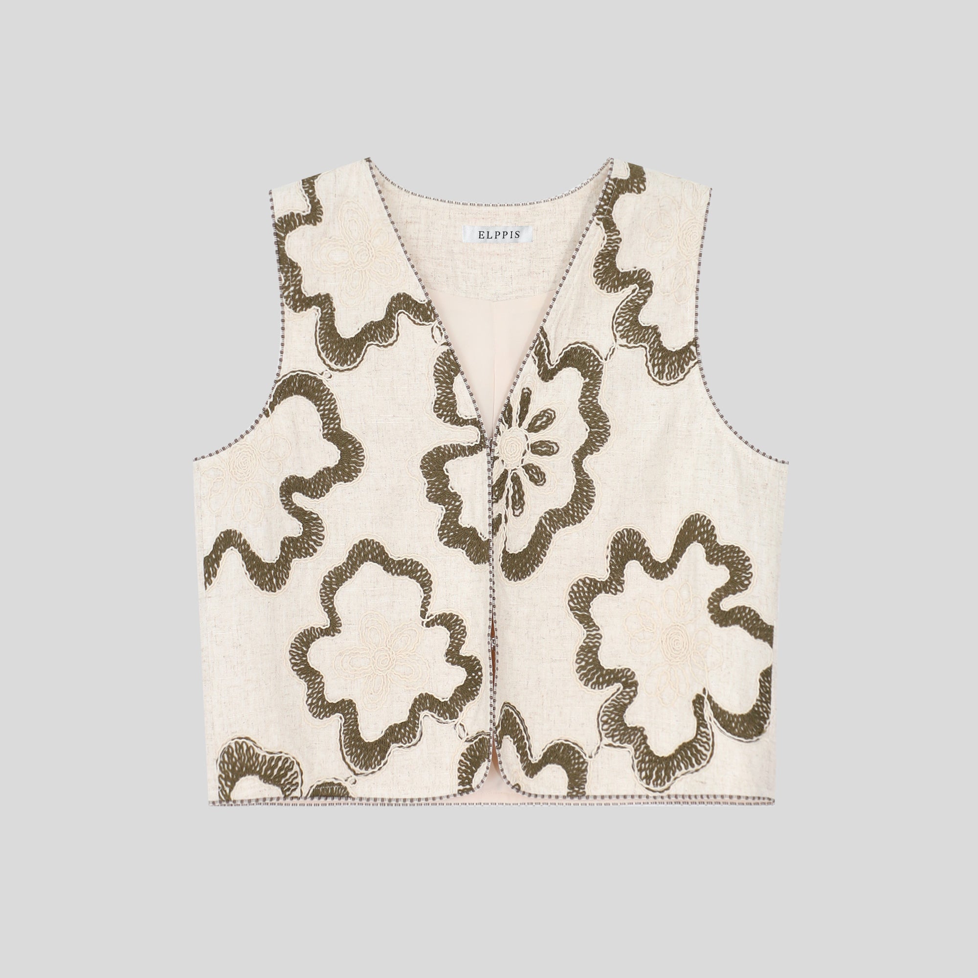 WZUA1114-T Floral Embroidered Vest