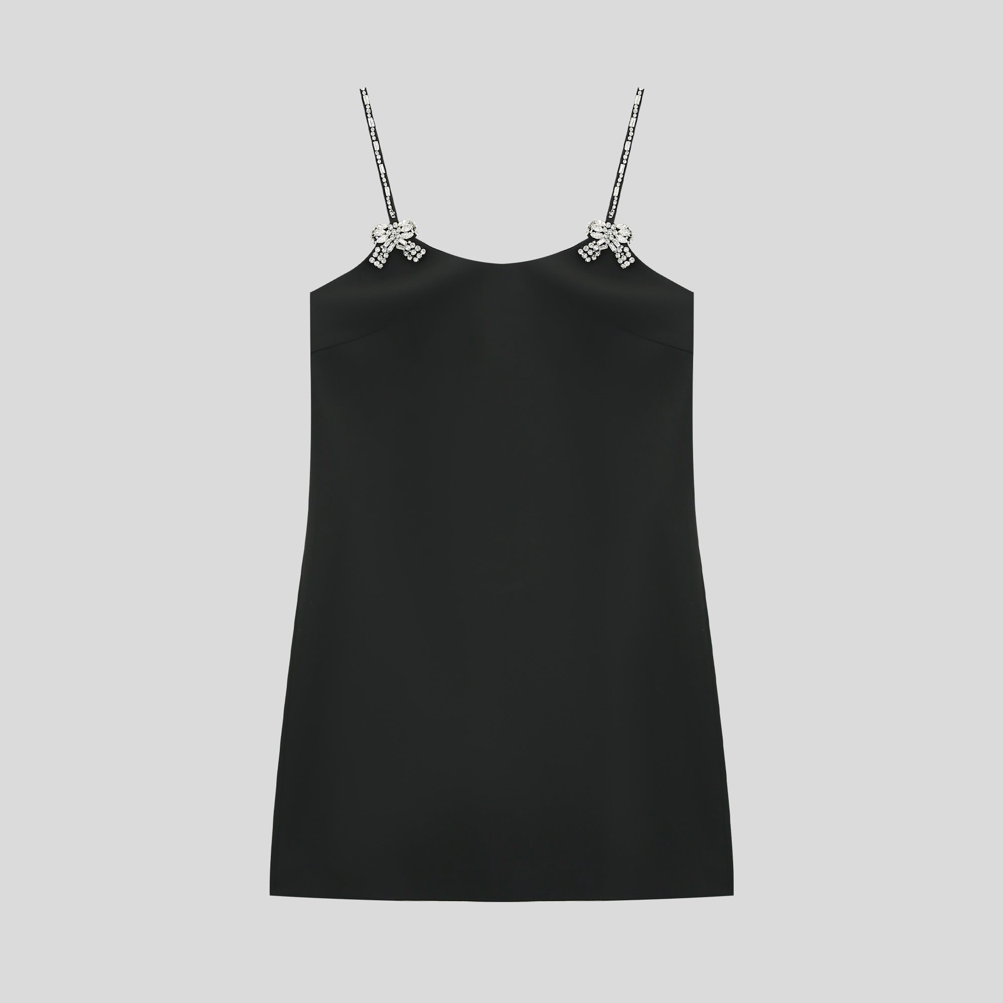 BA1121-Rhinestones Strap Mini Dress
