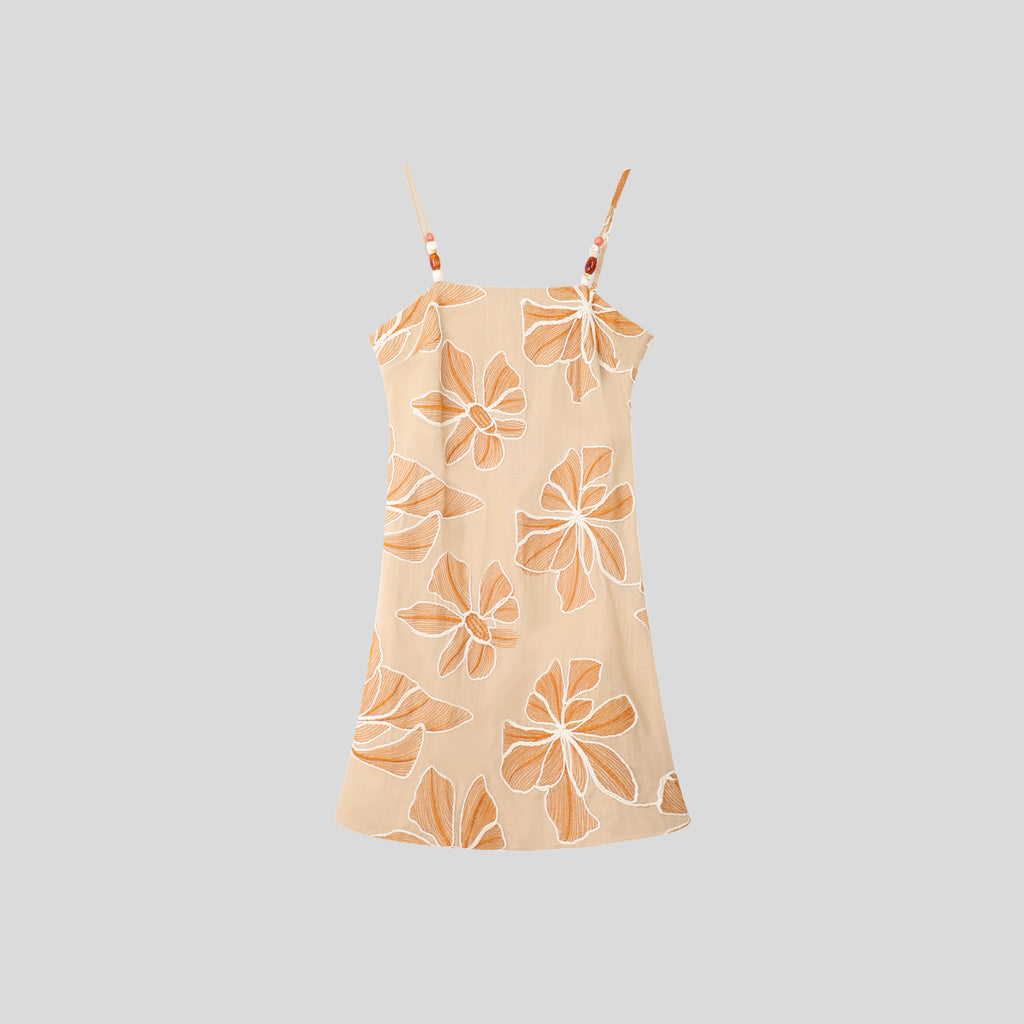 BA1033- Embroidered Floral Mini Slip Dress