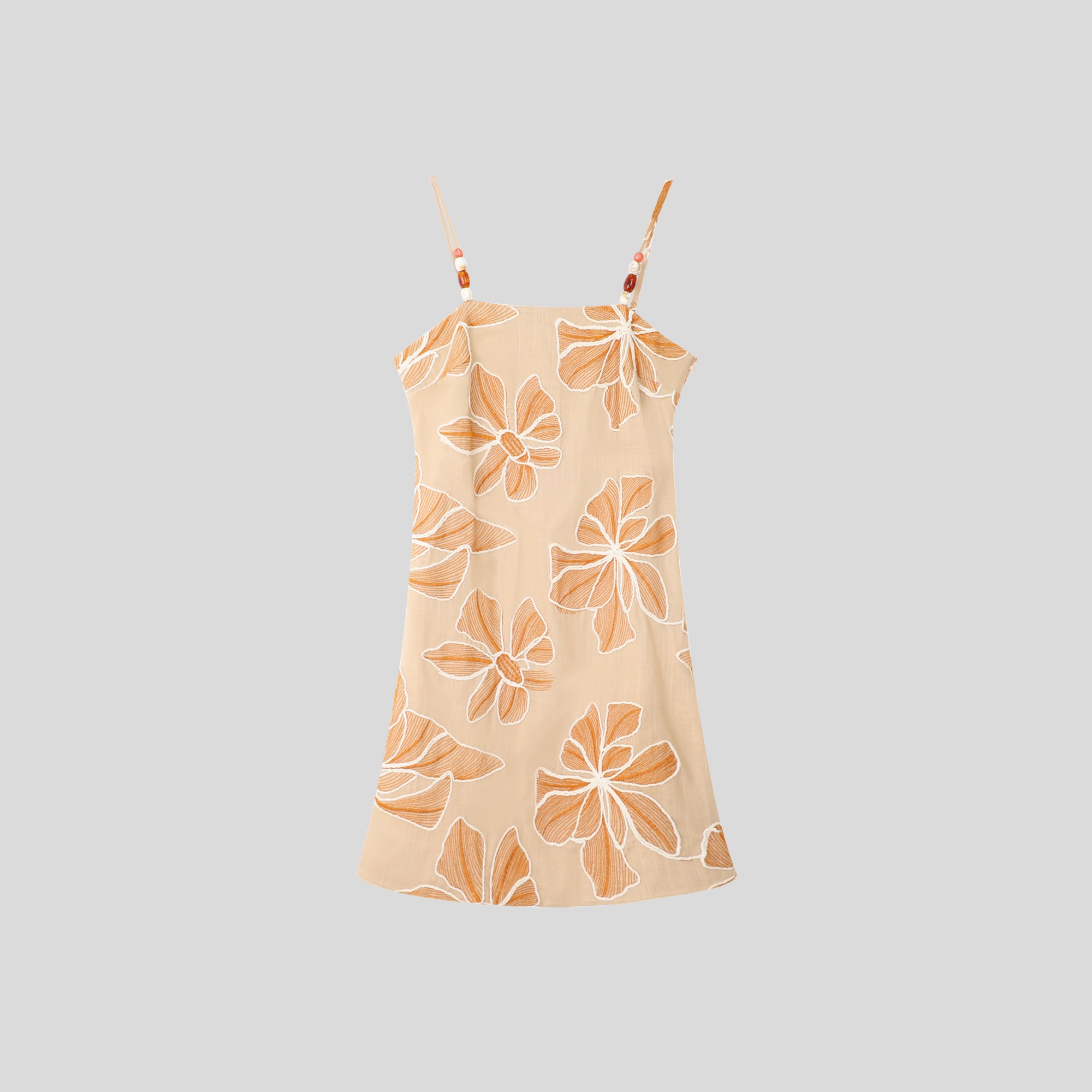 BA1033- Embroidered Floral Mini Slip Dress