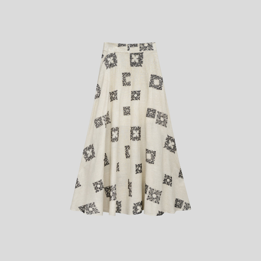 UA1046-Q Embroidered Tank and Maxi Skirt Set