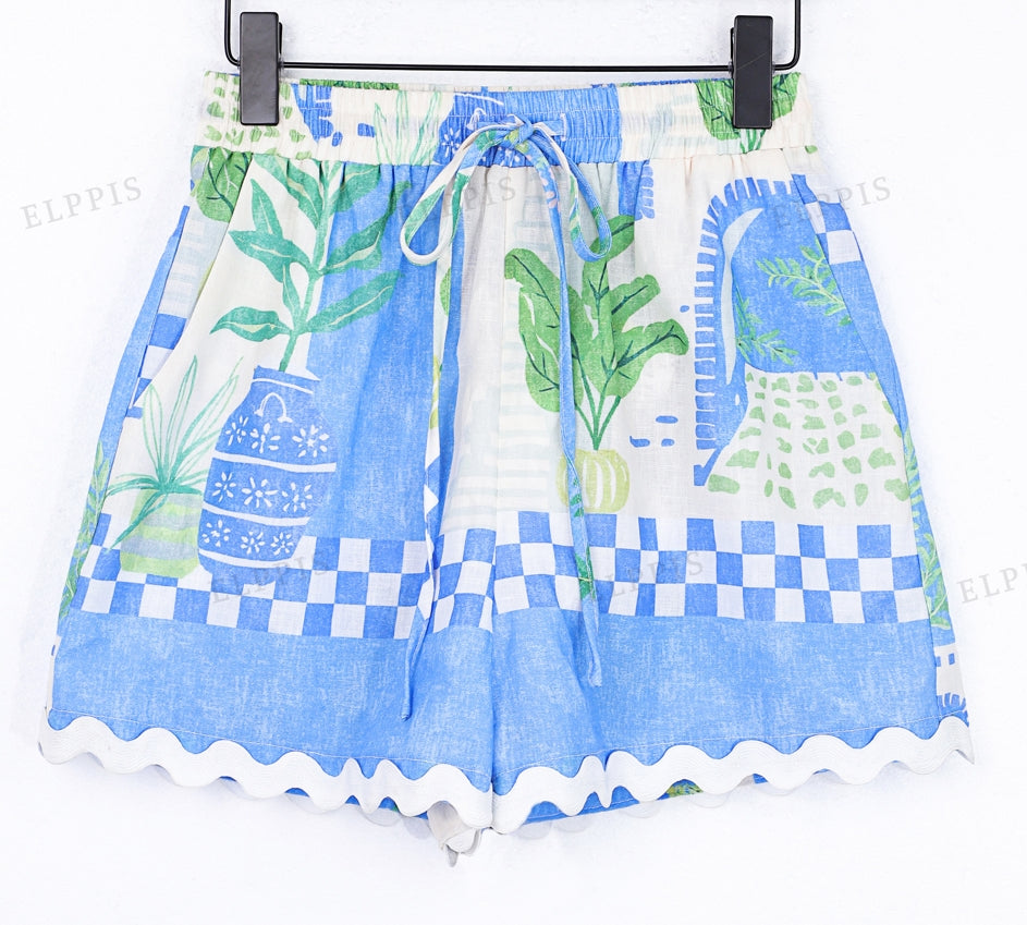 WZUA1348 Tropical Shirt and Shorts Set
