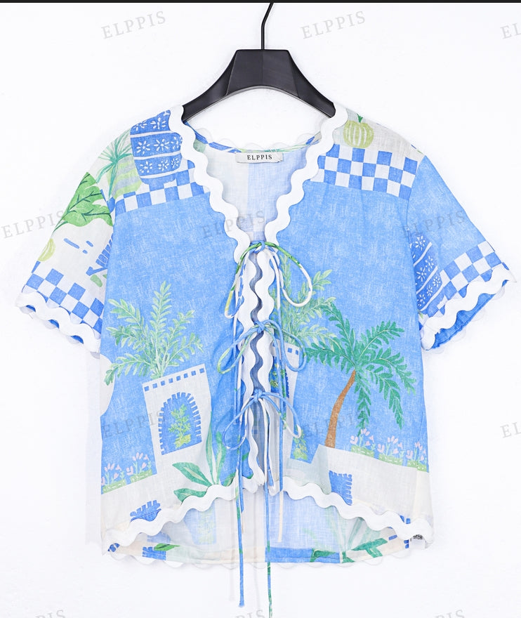 WZUA1348 Tropical Shirt and Shorts Set