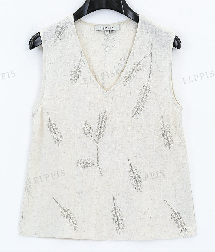 WZUA1234 Embroidery Tank and Pants Set