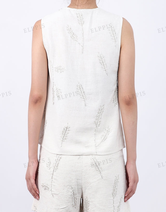 WZUA1234 Embroidery Tank and Pants Set