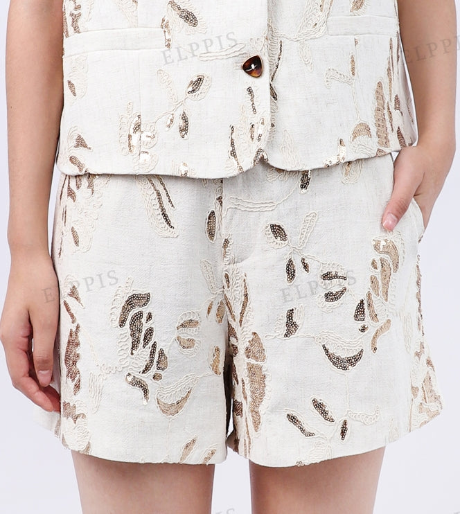 WZPA1420 Sequins Dressy Shorts