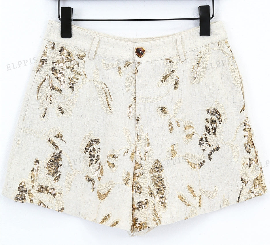WZPA1420 Sequins Dressy Shorts