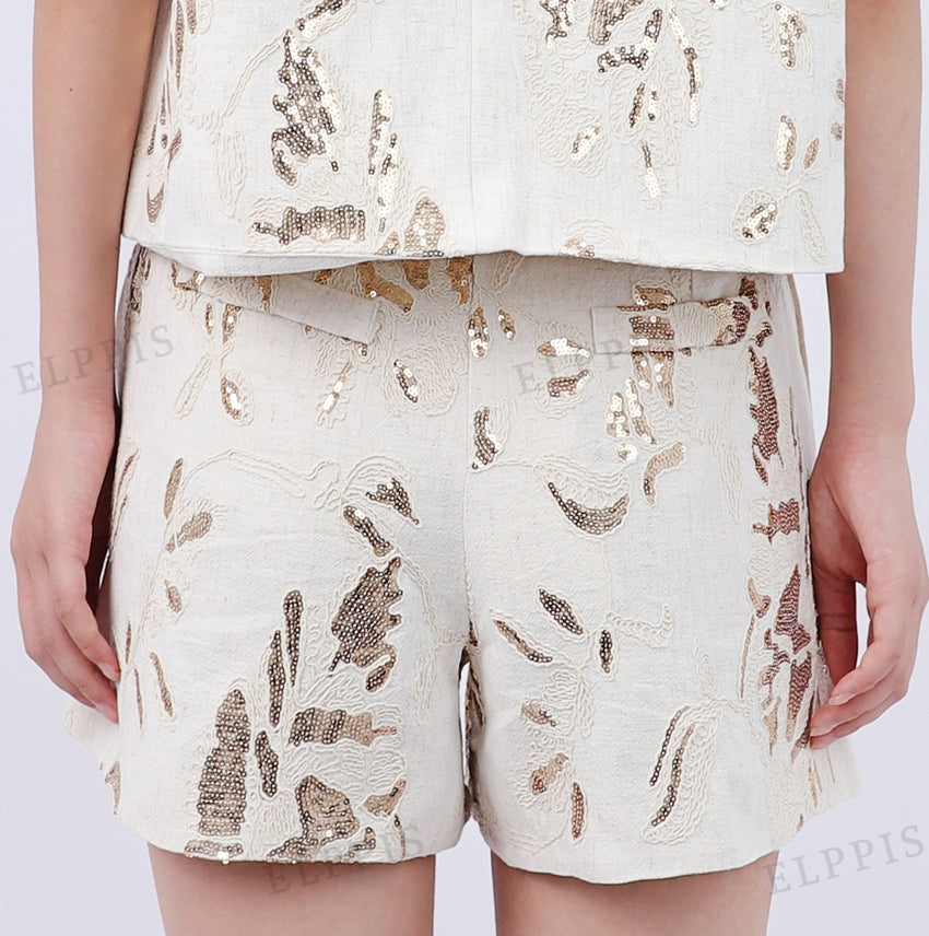 WZPA1420 Sequins Dressy Shorts